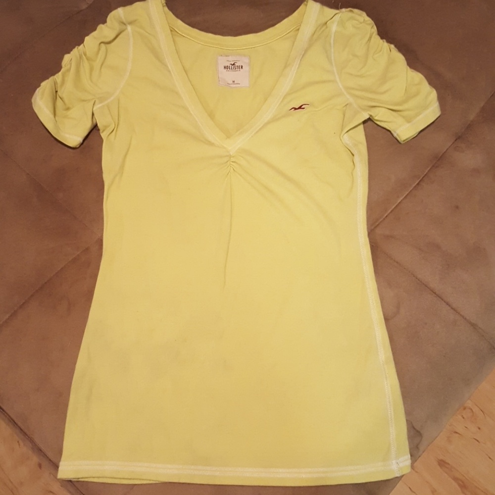 Lime Green V-neck Hollister T-shirt