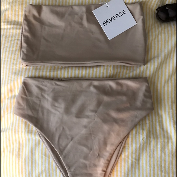 tan high waisted bikini