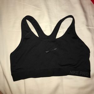 black nike pro bra top