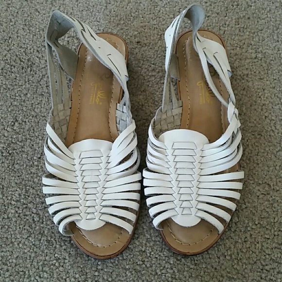 white leather huaraches