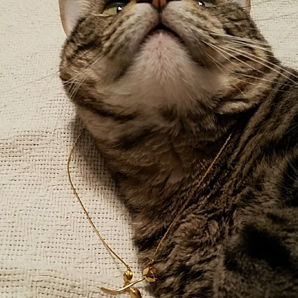 Vintage gold rose necklace