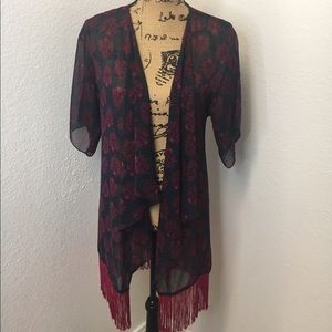 LuLaRoe Navy and Maroon Monroe NWOT Small