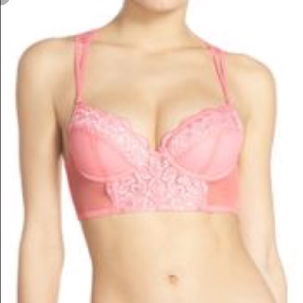 New Ella moss Strawberry Longline Padded Demi Bra - Picture 1 of 7