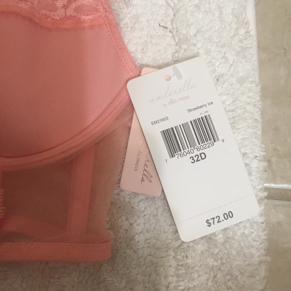 New Ella moss Strawberry Longline Padded Demi Bra - Picture 5 of 7
