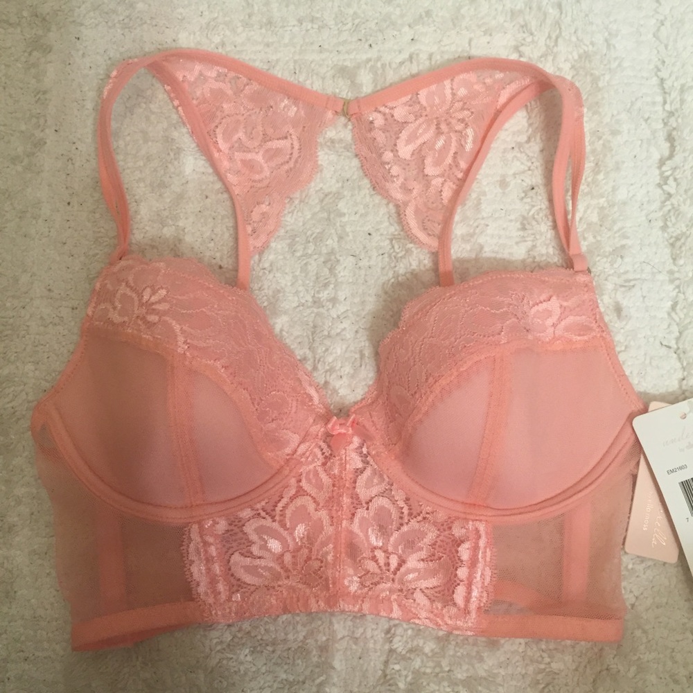New Ella moss Strawberry Longline Padded Demi Bra - Picture 6 of 7