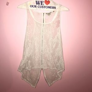 Sheer White Lace Tank Top x GUESS