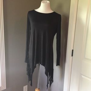 NWT black fringe long sleeve tunic from boutique
