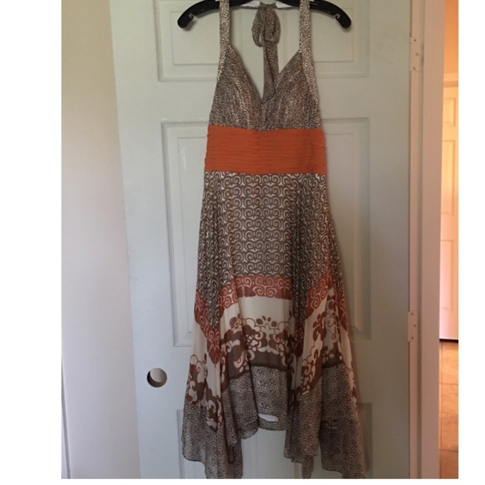 Sangria Assymetrical Silk Sleeveless Dress