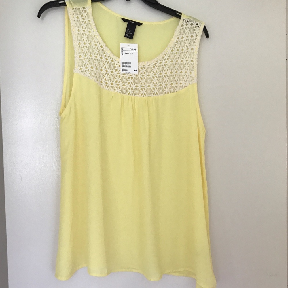NWT H&M yellow top sz 14