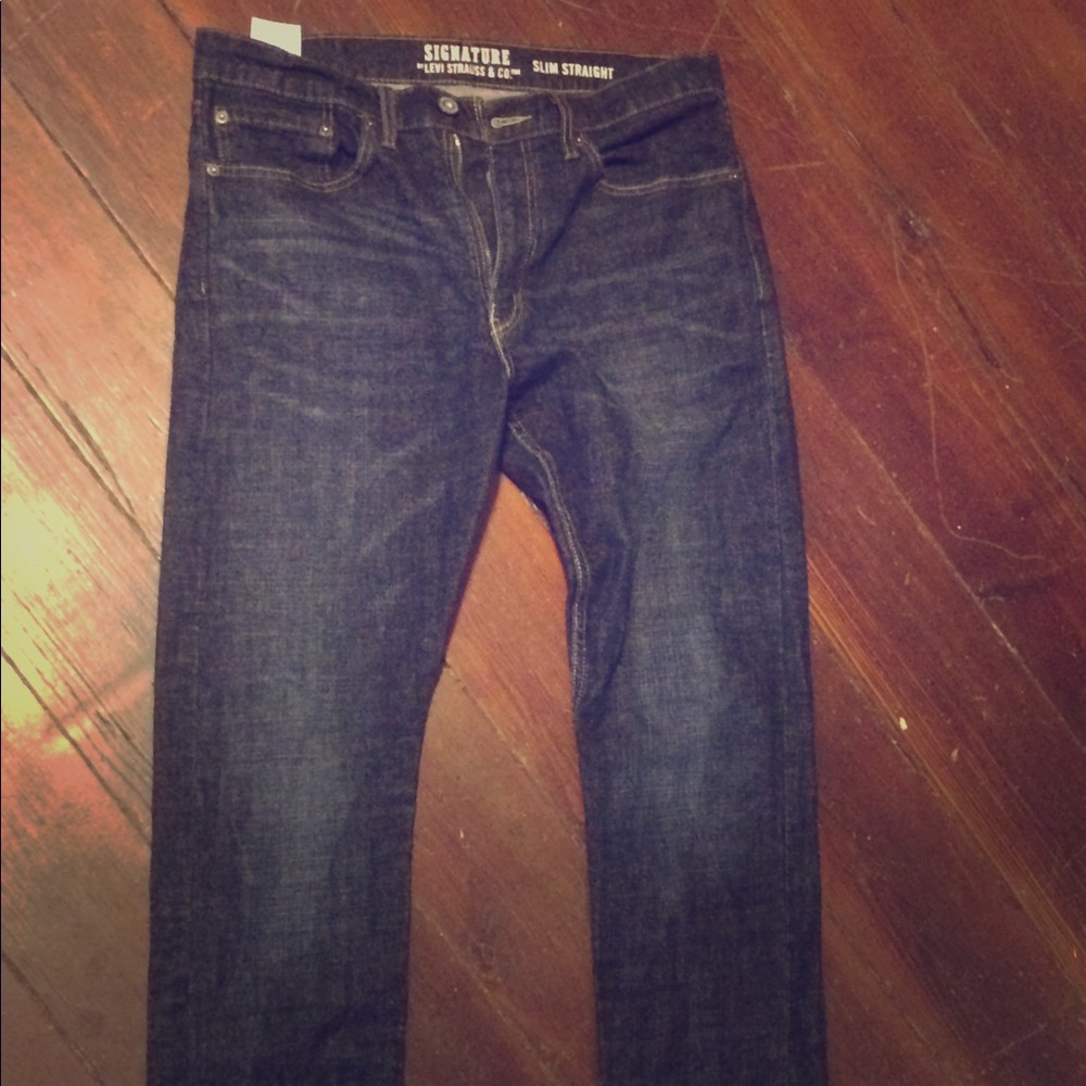 Mens Slim Straight Jeans 34x32