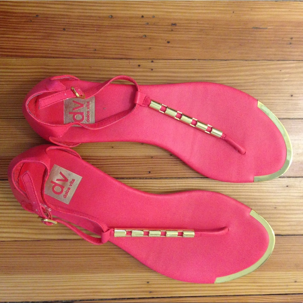 Pink Dolce Vita Sandals w/ Gold Accents SZ 9.5