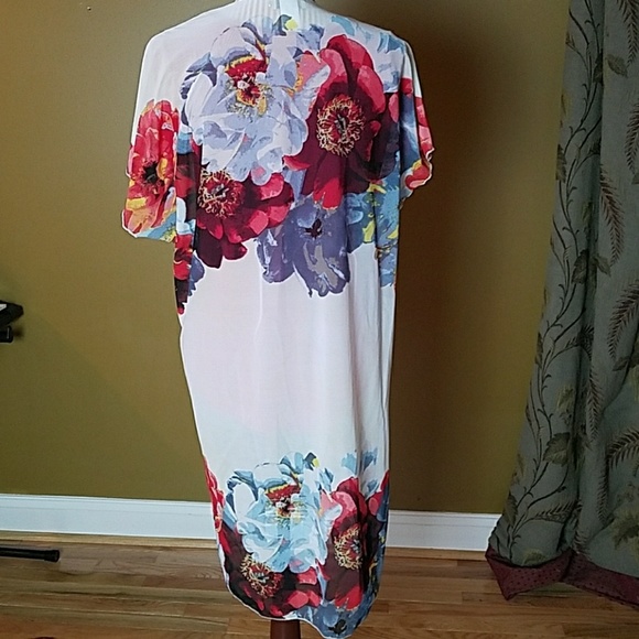Ivory Floral Print Kimono - Picture 5 of 5