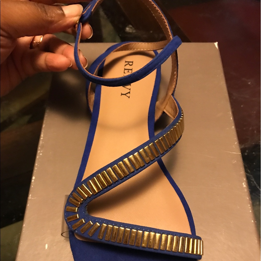 Renvy suede/leather blue sandals