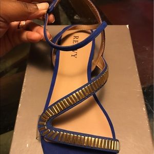Renvy suede/leather blue sandals