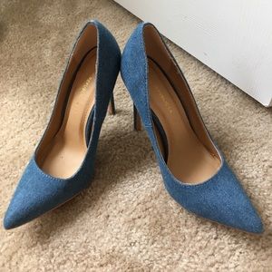Denim Pointed Toe Heels