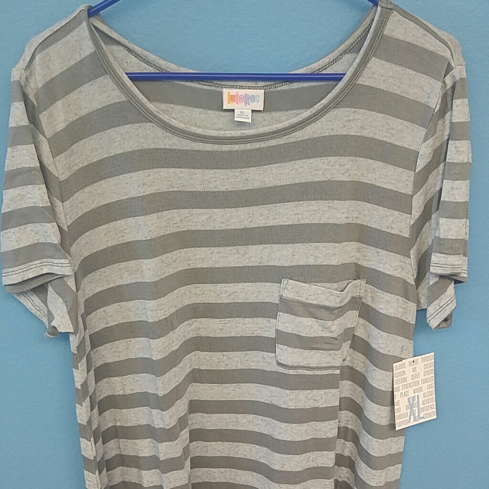 NWT LuLaRoe XL Carly. Grey striped.