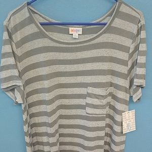 NWT LuLaRoe XL Carly. Grey striped.