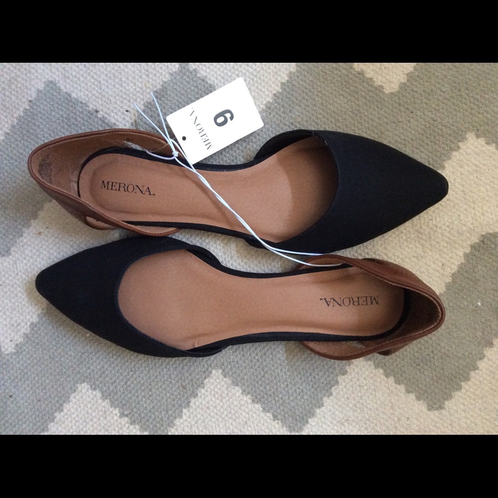 Merona Celine Black & Tan Flats
