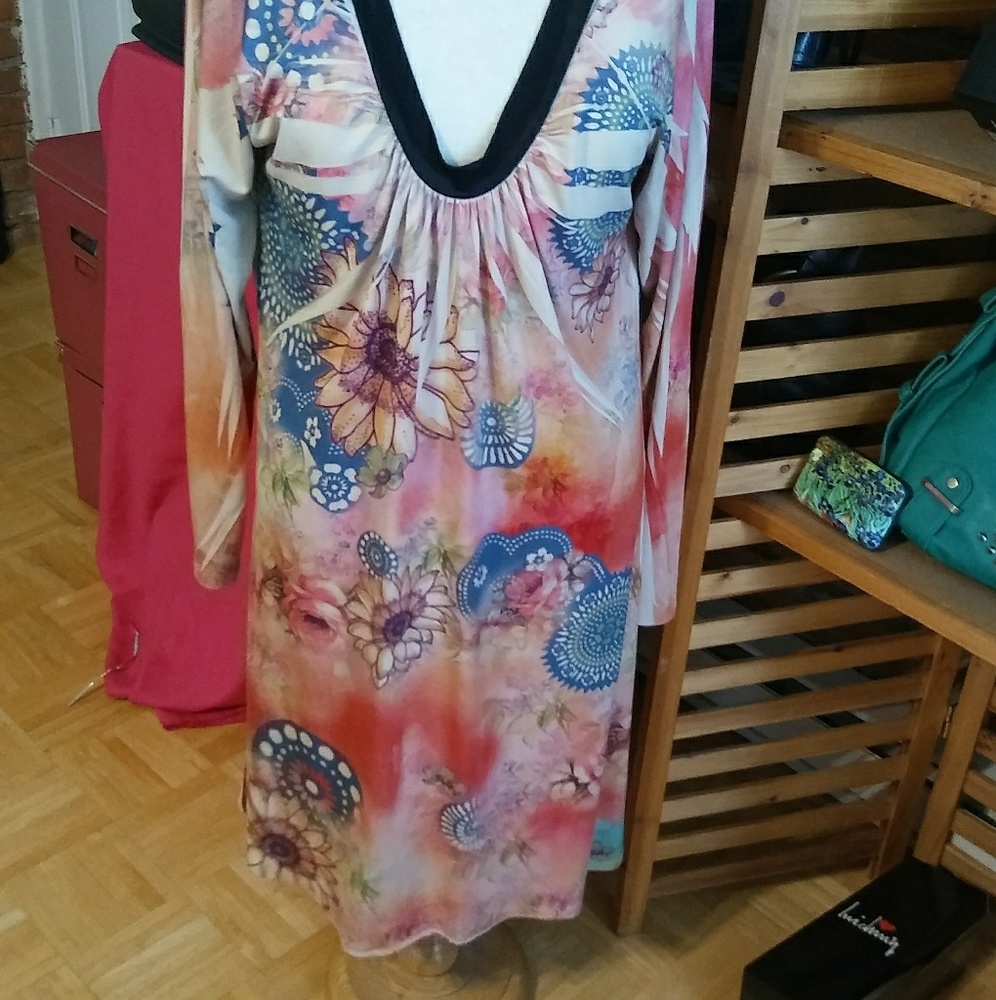 Sienna Rose floral print long sleeve tunic dress