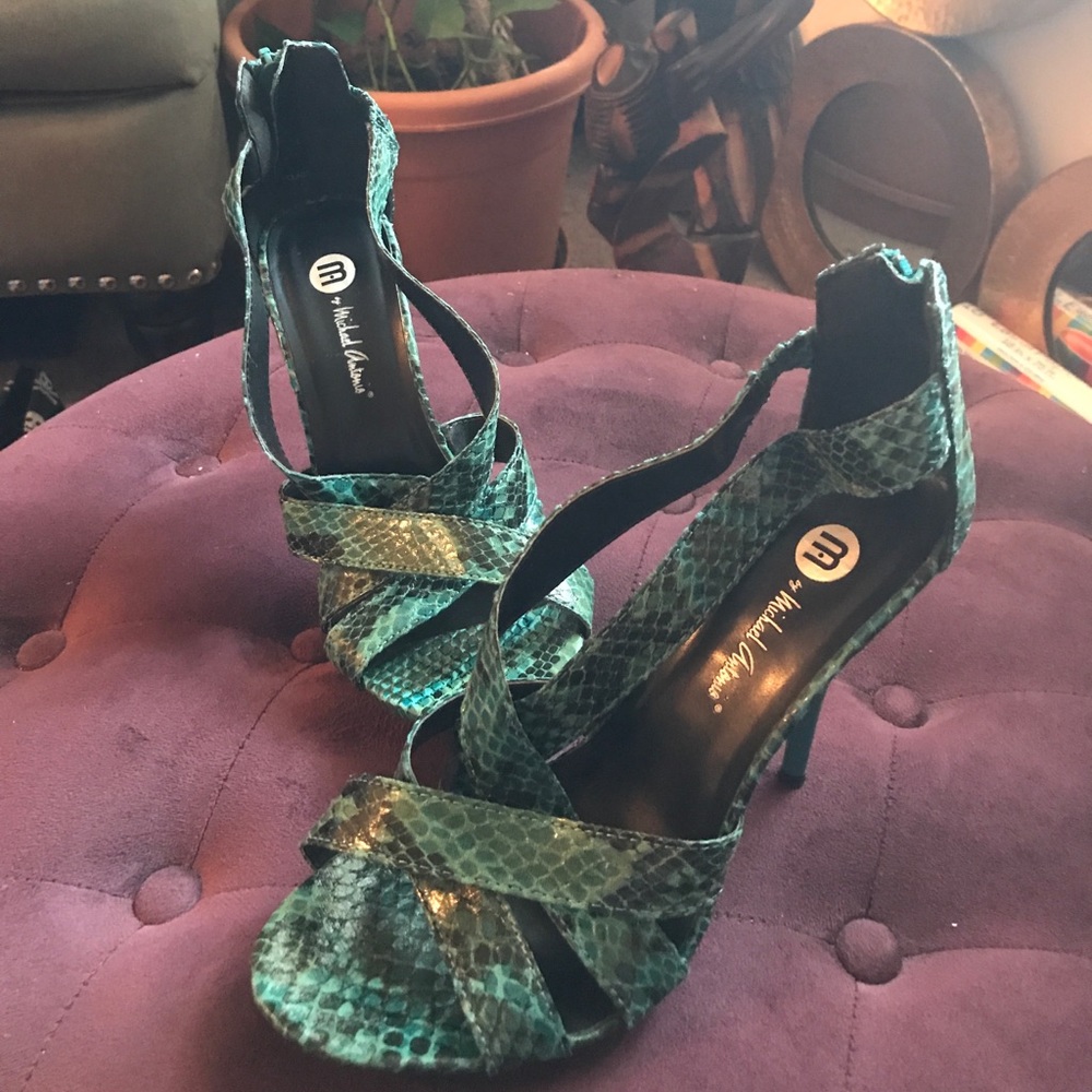 Strappy Snakeskin Stilettos