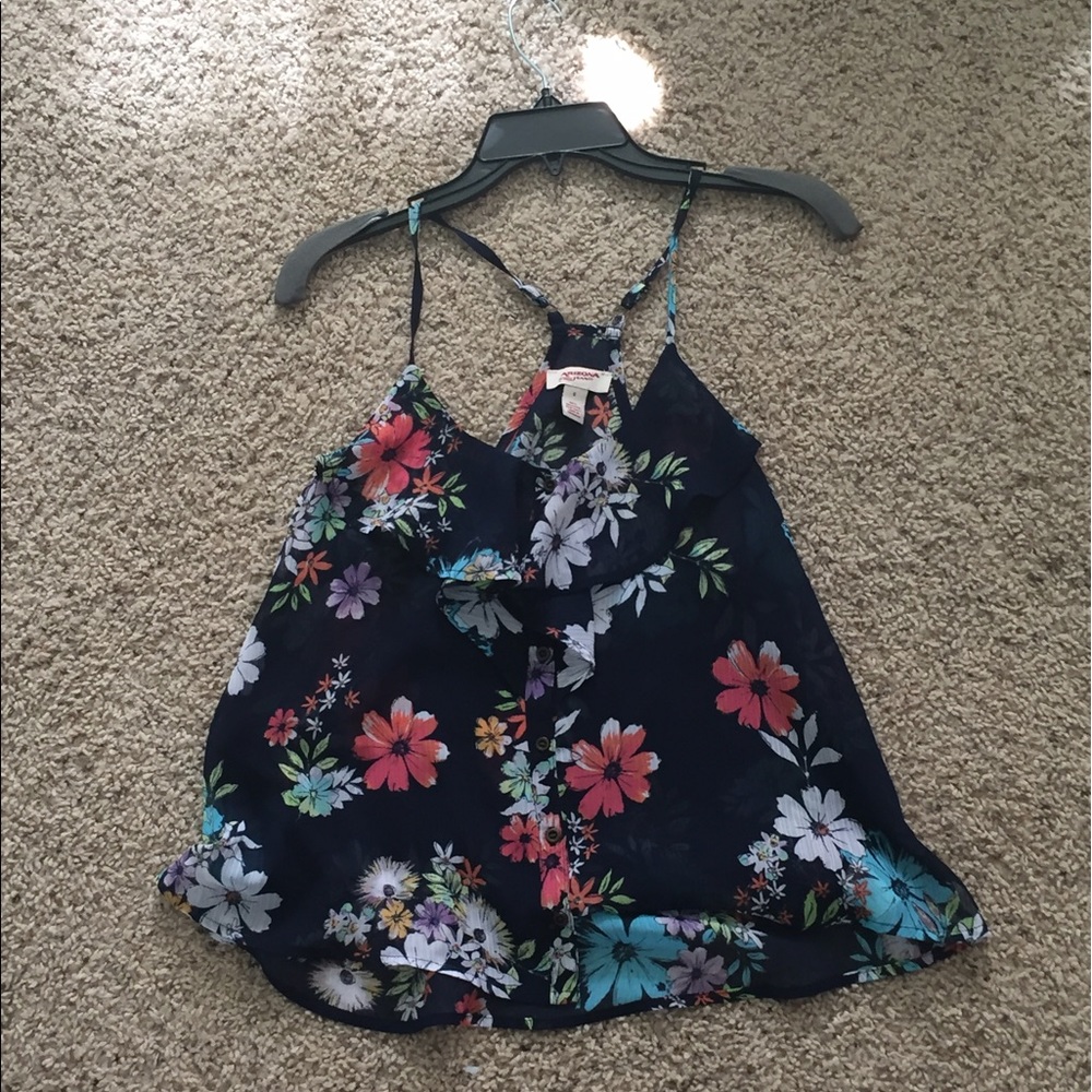 sheet floral racerback tank top