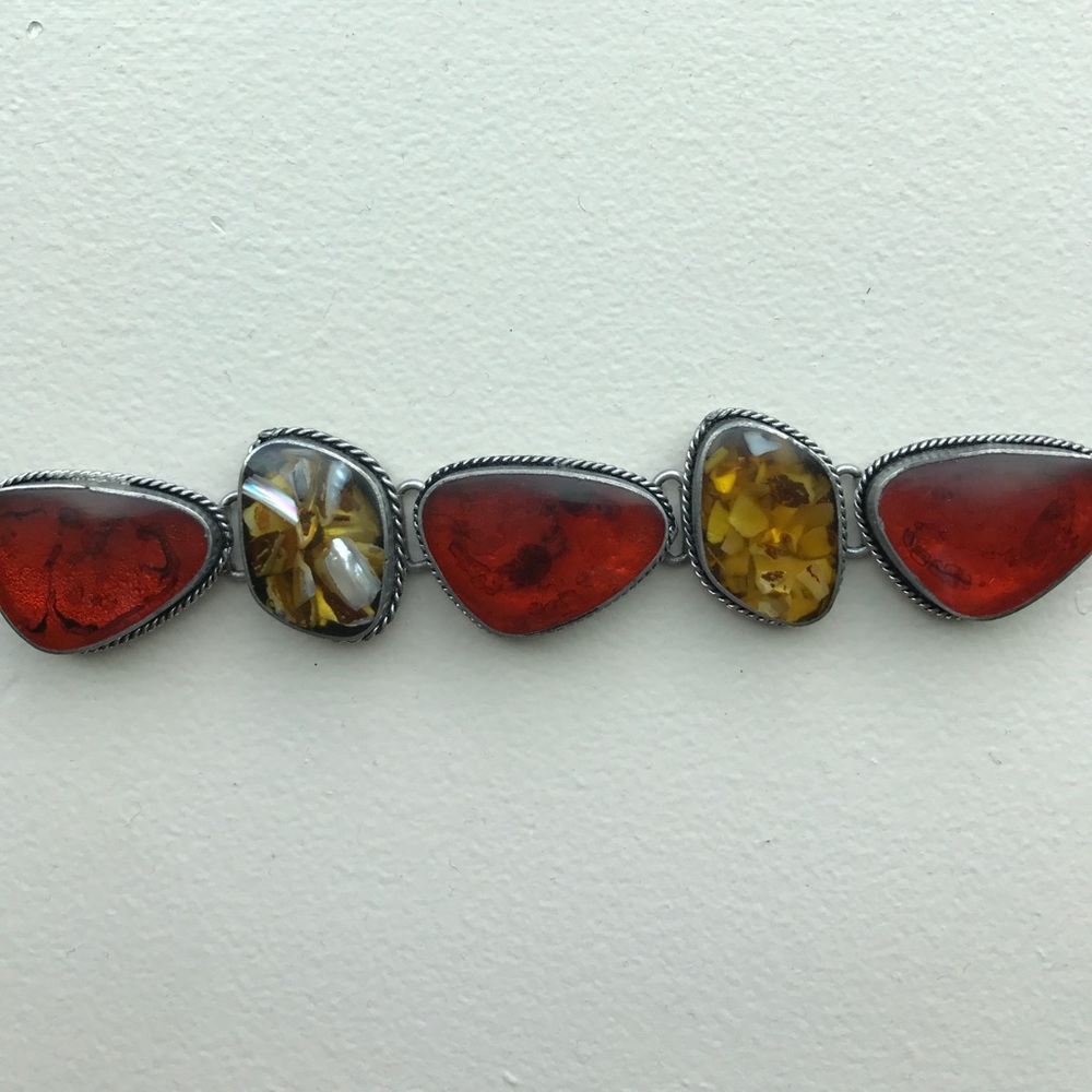 Red and yellow stone bracelet