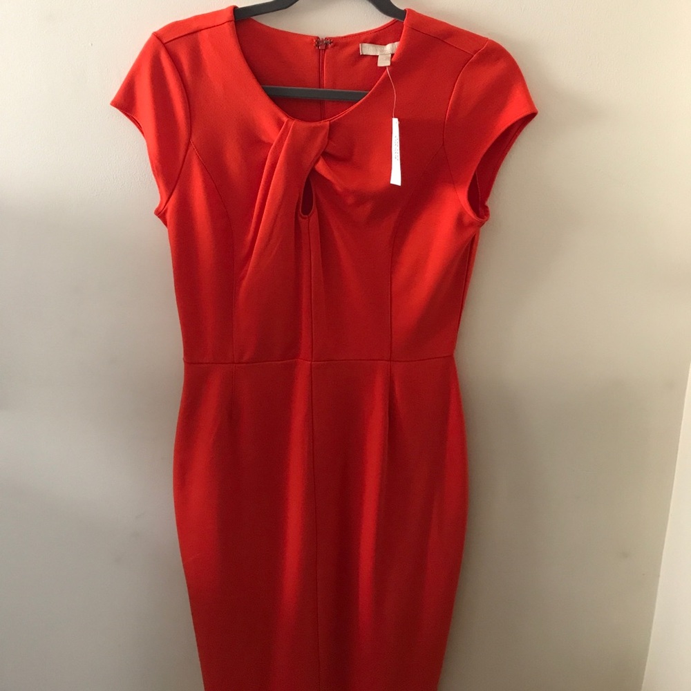 Banana Republic orange keyhole dress