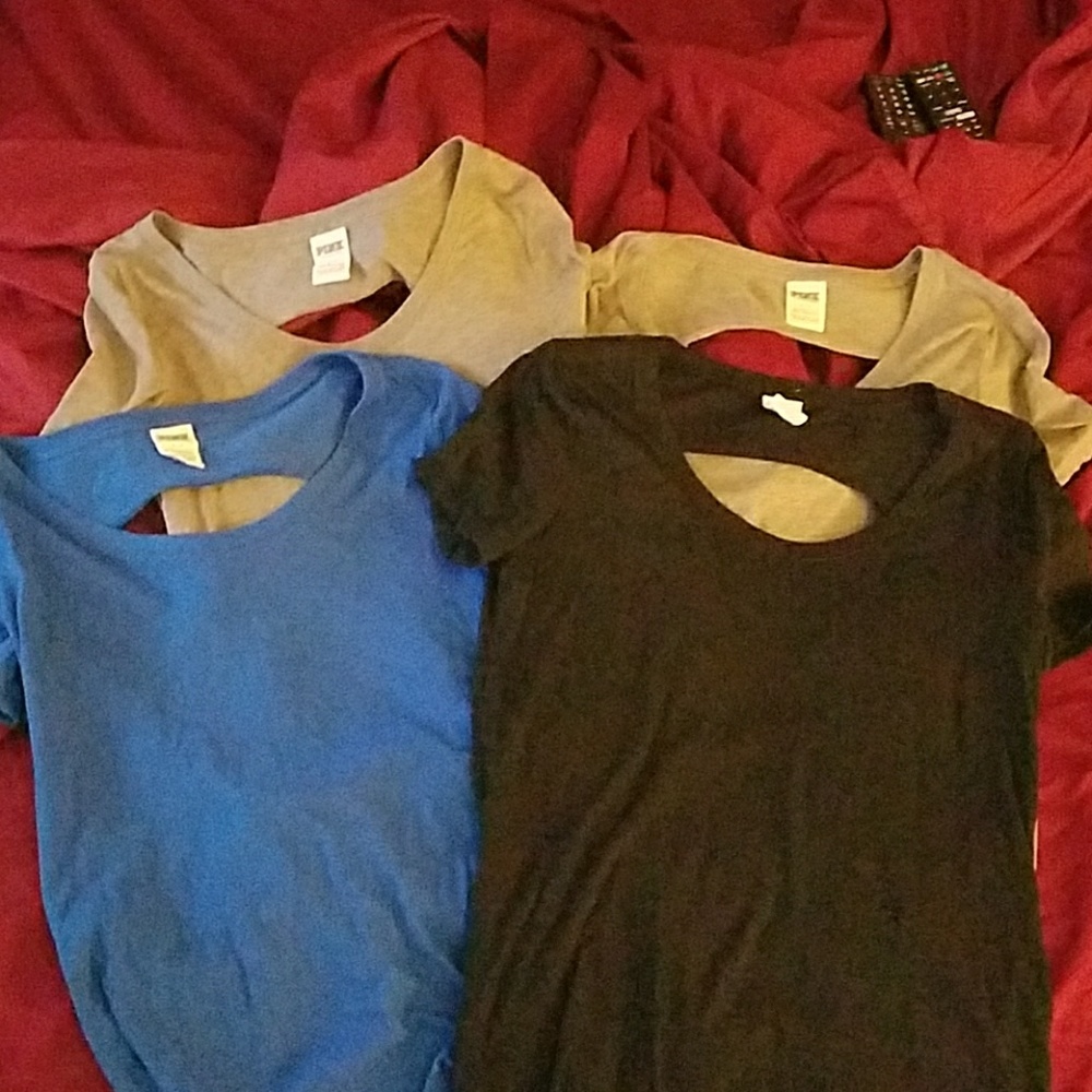 Bundle of 4 Victorias Secret Open Back Tees NWOT
