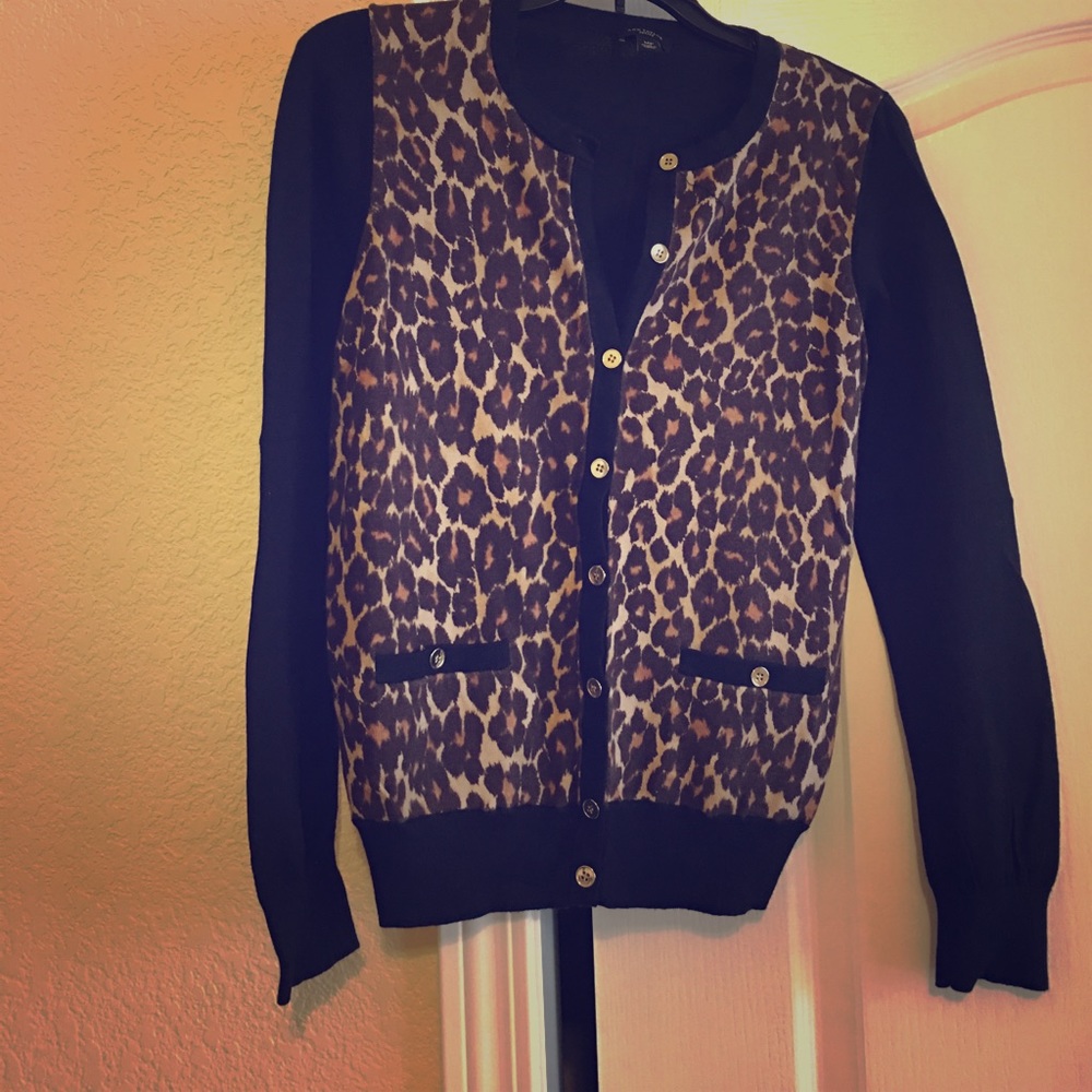 Ann Taylor leopard print cardigan