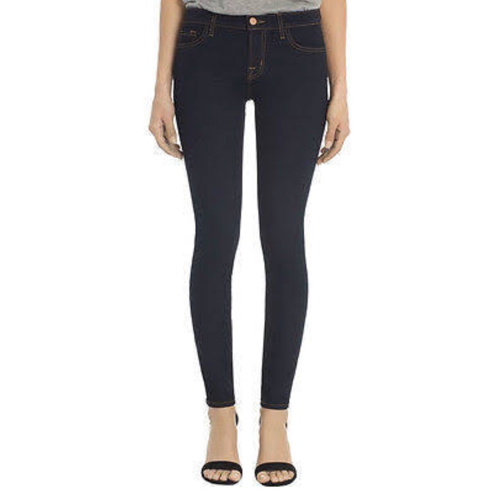 J Brand mid-rise skinny leg Jean in ink.