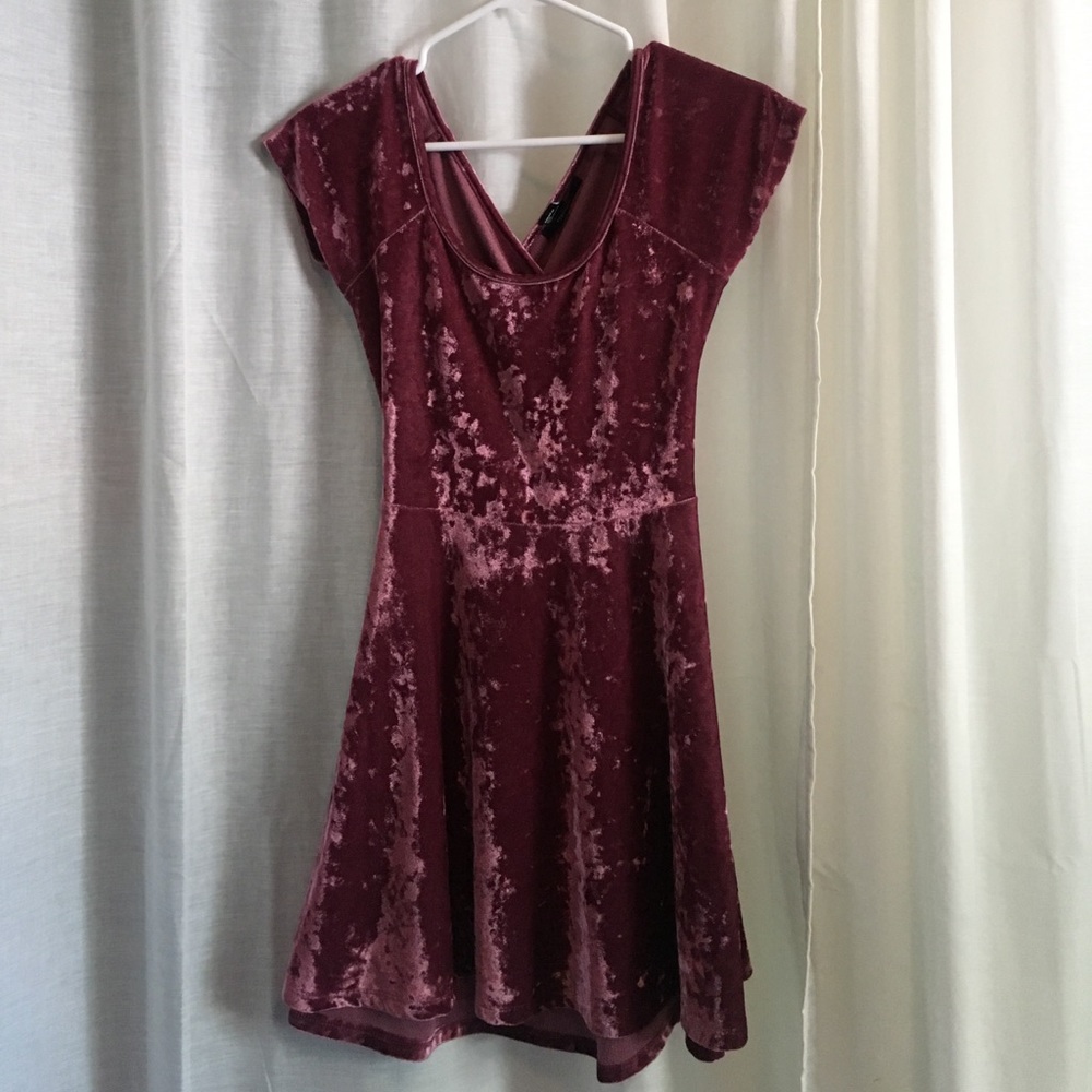 Pink Crushed Velvet Dress