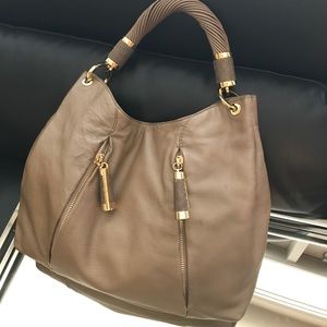 Michael Kors Collection Taupe Leather Tonne Hobo