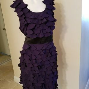 Gracia Purple Dress with Origami Ruffle Detail