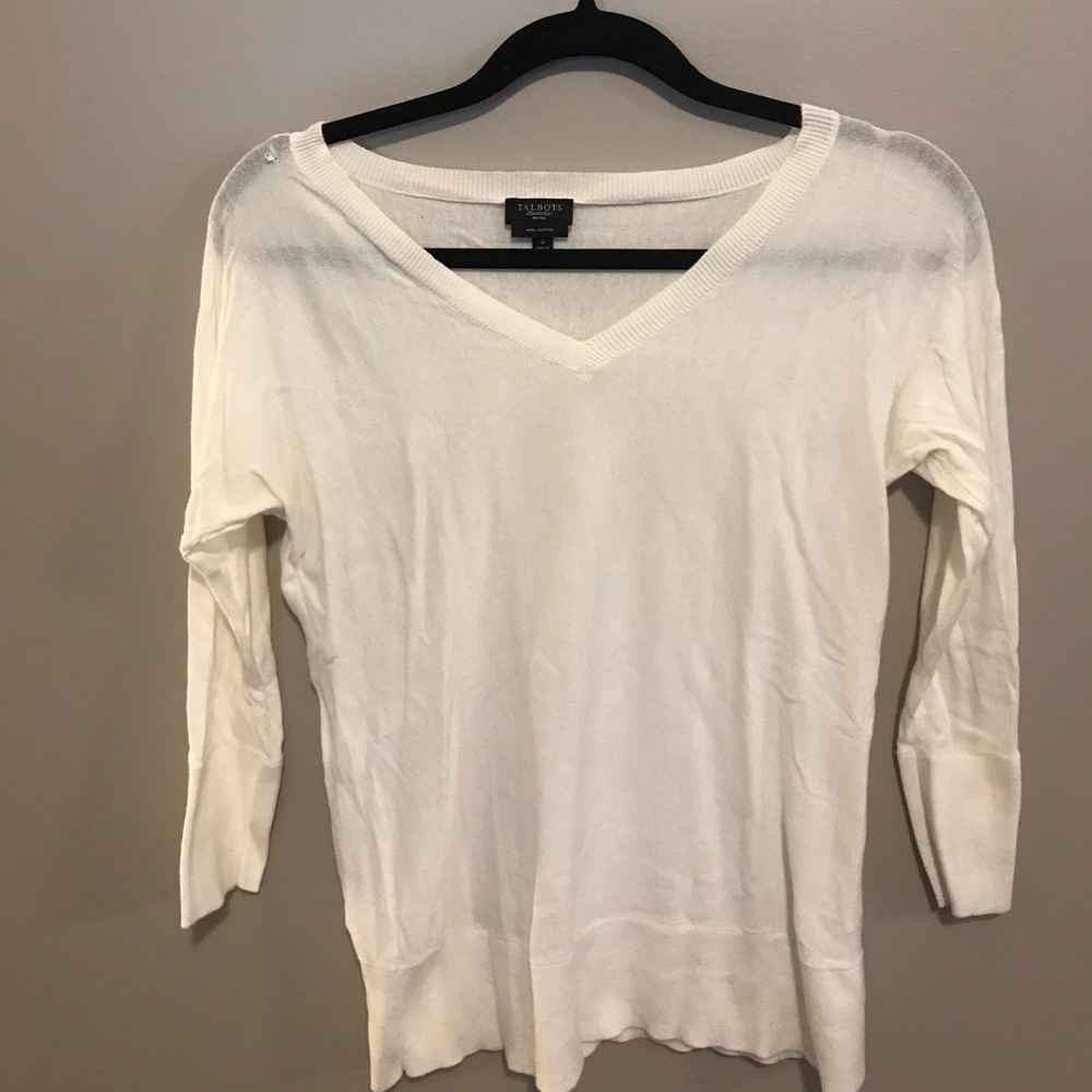 White talbots quarter length sweater