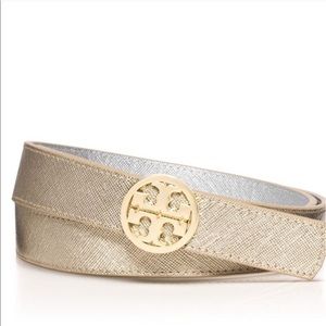 NWOT Tory Burch Reversible Classic Gold Logo Belt