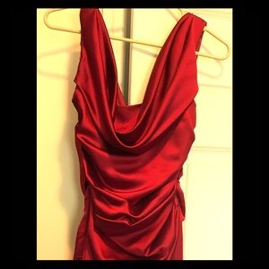 David's bridal lapis red bridesmaid dress