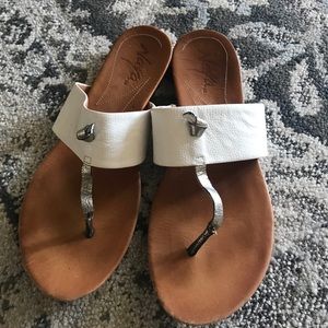 Anthropologie White and silver sandals Anthropologie White and silver sandals