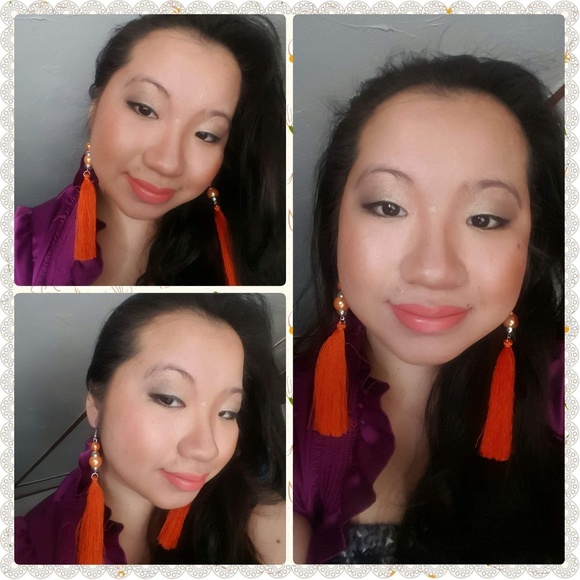 Green Faux Pearl Tassel Earrings~NWT - Picture 2 of 2