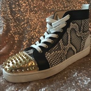 Christian Louboutin Python Spikes Men's High Top