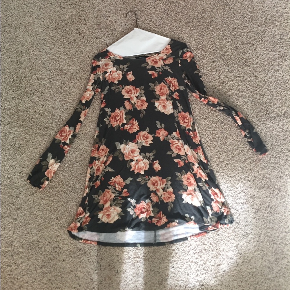 army green floral dress