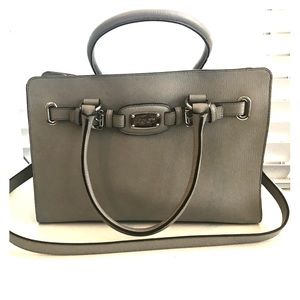 Michael Kors Hamilton Gray Leather Tote