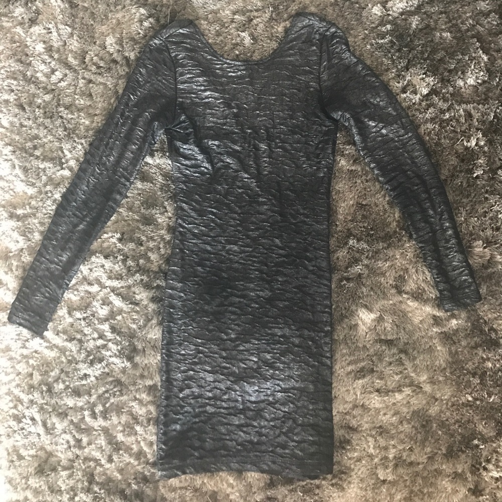 Motel Rocks textured bodycon dress in dark silver