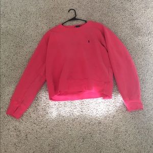 coral ralph lauren cropped sweater