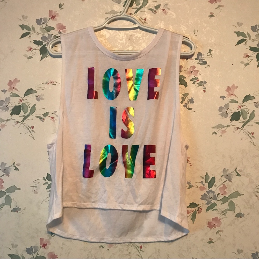 Love is love rainbow muscle tee