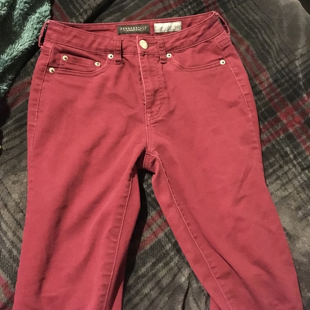 Dark Red Jeans