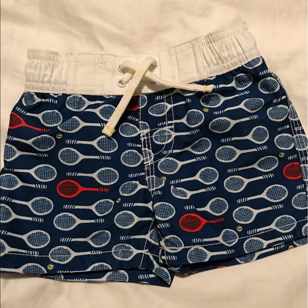 Baby gap swim trunks (tennis racquet)