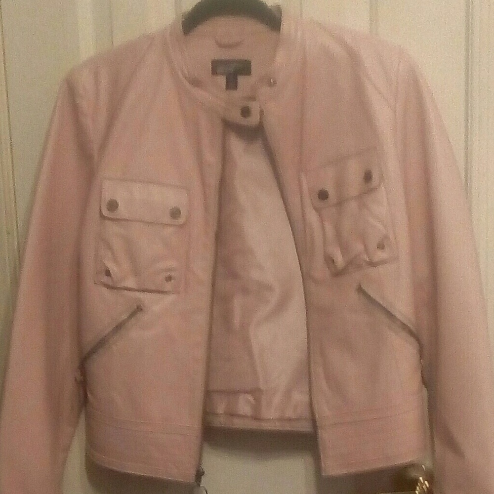 Pink leather jacket