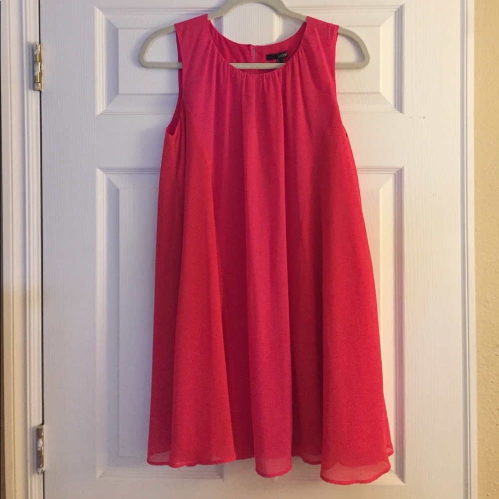 Anthropologie Hot Pink and Coral Shift Dress