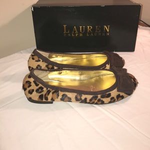 New Ralph Lauren Leopard Print Ballet Flats
