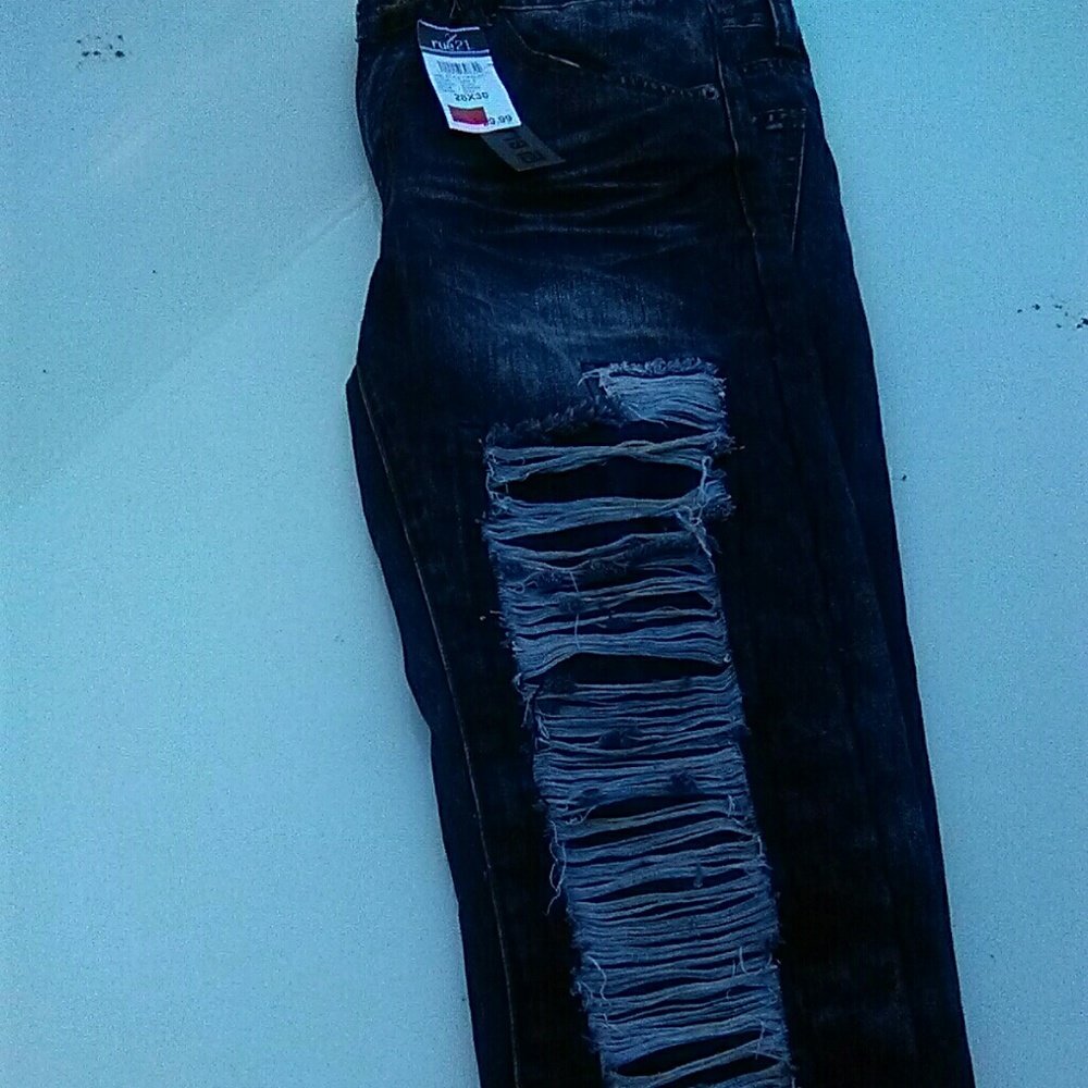 Slim Straight Distressed Jeans
